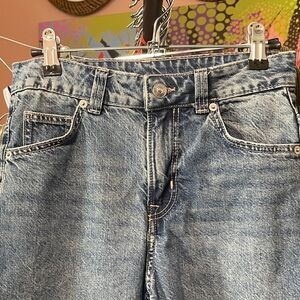 Classic woman’s wide leg Blue Washed Denim Jeans